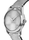 Gucci G Timeless Quartz Grey Dial Grey Leather Strap Watch For Men - YA1264058