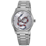 Gucci G Timeless Silver Dial Silver Steel Strap Watch For Women - YA1264076