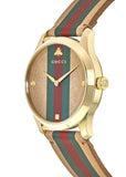 Gucci G Timeless Quartz Brown Dial Brown Leather Strap Unisex Watch - YA1264077