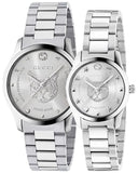 Gucci G Timeless Silver Dial Silver Steel Strap Watch For Women - YA1264095