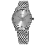 Gucci G Timeless Quartz Silver Dial Silver Steel Strap Watch For Women - YA1264153