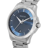 Gucci G Timeless Blue Dial Silver Steel Strap Watch For Men - YA126440