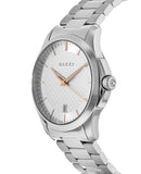 Gucci G Timeless Silver Dial Silver Steel Strap Unisex Watch - YA126442