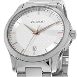 Gucci G Timeless Silver Dial Silver Steel Strap Unisex Watch - YA126442