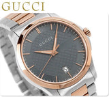 Gucci G Timeless Grey Dial Two Tone Steel Strap Watch For Men - YA126446