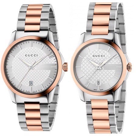 Gucci G Timeless Silver Dial Two Tone Steel Strap Watch For Men - YA126447