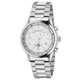 Gucci G Timeless Chronograph White Dial Silver Steel Strap Watch For Men - YA126472