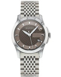 Gucci G Timeless Brown Dial Silver Steel Strap Watch For Women - YA126503