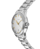 Gucci G Timeless White Dial Silver Steel Strap Watch For Women - YA126572A