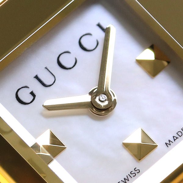 Gucci G Frame White Dial Red Leather Strap Watch For Women - YA128524