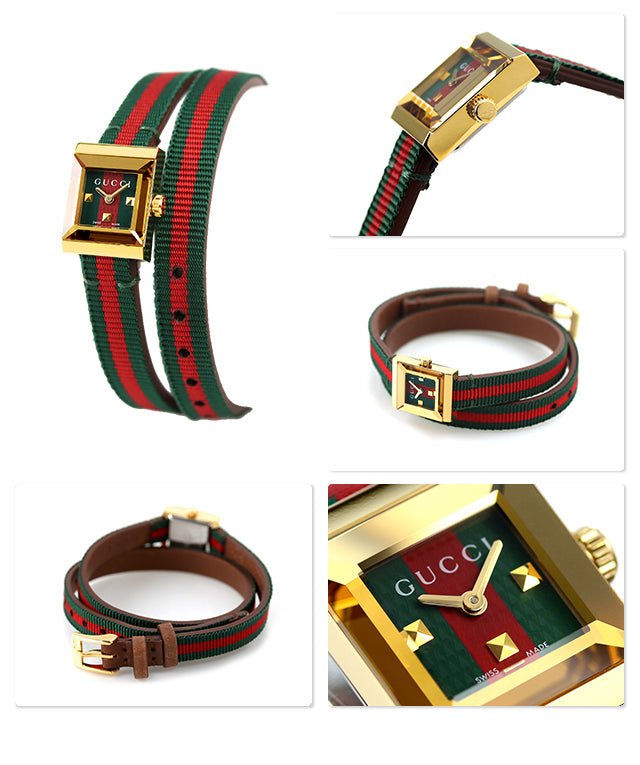 Gucci G-Frame Multicolored Red and Green Dial Watch For Women - YA128527