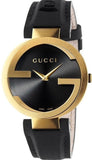 Gucci Interlocking G Grammy Special Edition Black Dial Black Leather Strap Watch for Women - YA1333121