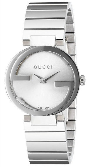 Gucci G Interlocking Silver Dial Silver Steel Strap Watch For Women - YA133503