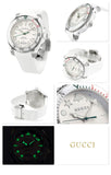 Gucci Dive Quartz White Dial White Rubber Strap Watch For Men - YA136337