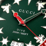 Gucci Dive Quartz Green Dial Two Tone NATO Strap Watch For Men - YA136339