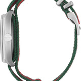 Gucci GG2570 Quartz Black Dial Green & Red Nylon Strap Watch For Men - YA142305