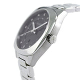 Gucci GG2570 Diamonds Black Dial Silver Steel Strap Watch For Women - YA142404