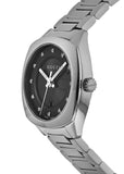 Gucci GG2570 Diamonds Black Dial Silver Steel Strap Watch For Women - YA142404