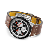 Breitling Super Avi B04 Chronograph GMT 46 Mosquito Black Dial Brown Leather Strap Watch for Men - YB04451A1B1X1