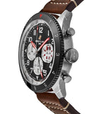 Breitling Super Avi B04 Chronograph GMT 46 Mosquito Black Dial Brown Leather Strap Watch for Men - YB04451A1B1X1