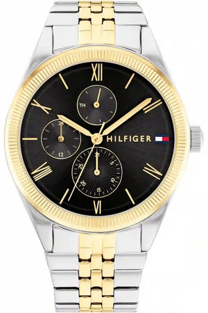 Tommy Hilfiger Monica Chronograph Black Dial Two Tone Steel Strap Watch For Women - 1782591