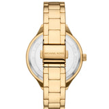 Michael Kors Slim Runway Crystals Gold Dial Gold Steel Strap Watch for Women - MK4659