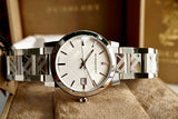 Burberry The City Silver Dial Silver Steel Strap Watch for Men - BU9037