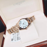 Tissot T Wave Mother of Pearl Dial Rose Gold Steel Strap Watch For Women - T112.210.33.113.00