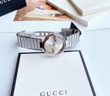 Gucci G Interlocking Silver Dial Silver Steel Strap Watch For Women - YA133308