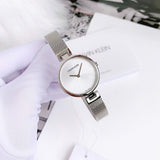 Calvin Klein Authentic White Dial Silver Mesh Bracelet Watch for Women - K8G23126