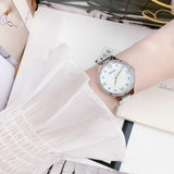 Bulova Crystal Collection Mother of Pearl Dial Silver Steel Strap Watch for Women - 96L263