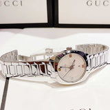 Gucci GG2570 White Dial Silver Steel Strap Watch For Women - YA142502