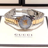 Gucci G Timeless Silver Dial Two Tone Steel Strap Watch For Women - YA1264074