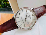 Tissot Luxury Powermatic 80 Silver Dial Brown Leather Strap Watch For Men - T086.407.16.037.00