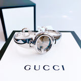 Gucci Guccissima Quartz Diamonds Brown Dial Silver Steel Strap Watch For Women - YA134503