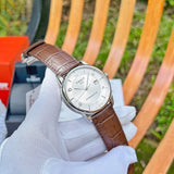 Tissot Luxury Powermatic 80 Silver Dial Brown Leather Strap Watch For Men - T086.407.16.037.00