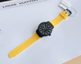 Salvatore Ferragamo F-80 Quartz Black Dial Yellow Rubber Strap Watch for Men - SFHY01522