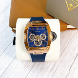 Guess Phoenix Multifunction Blue Dial Blue Rubber Strap Watch for Men - GW0202G4