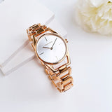 Calvin Klein Dainty White Dial Rose Gold Steel Strap Watch for Women - K7L23646