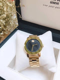 Movado Bold Black Dial Gold Steel Strap Unisex Watch - 3600397