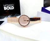 Movado Edge Rose Gold Dial Rose Gold Steel Strap Watch for Women - 3680013