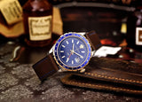 Versace Hellenyium GMT Blue Dial Brown Leather Strap Watch for Men - V11080017