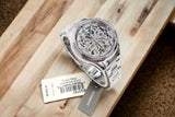 Fossil Rye Automatic Skeleton Silver Dial Silver Steel Strap Watch for Women - BQ3753