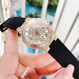 Guess watch with diamond bezel and black strap