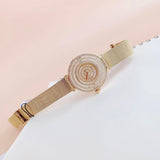 Guess Dream Crystals Rose Gold Dial Rose Gold Mesh Bracelet Watch For Women - GW0550L3