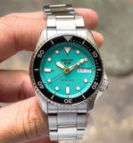 Seiko 5 Sports SKX Midi Automatic Teal Dial Silver Steel Strap Watch For Men - SRPK33K1