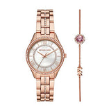 Michael Kors Lauryn Mother of Pearl Dial Rose Gold Steel Strap Watch for Women - MK3716