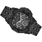 Bulova Octova Chronograph Black Crystal Dial Black Steel Strap Watch for Men - 98C134