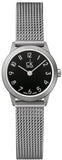 Calvin Klein Minimal Black Dial Silver Mesh Bracelet Watch for Women - K3M53151