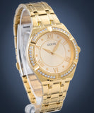 Guess Cosmo Diamonds Gold Dial Gold Steel Strap Watch For Women - GW0033L2